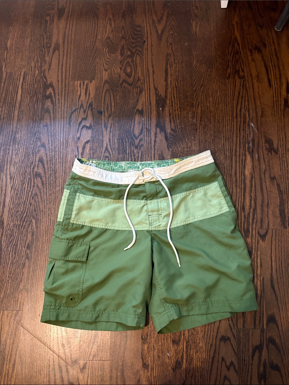 Old Navy Green Colorblock Men's Swim Trunks